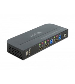 Delock Conmutador HDMI KVM 4K 60 Hz con USB 3.0 y audio