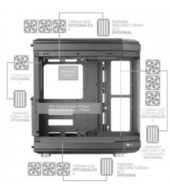 Mars Gaming MC-3T Cristal templado Negro ATX