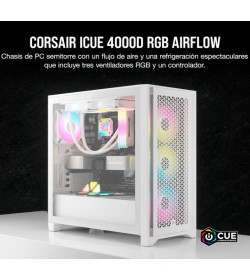 Corsair iCUE 4000D RGB Airflow Blanca ATX