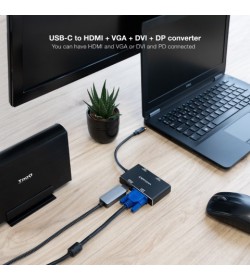 Nanocable Conversor USB-C M a HDMI H / DVI H / VGA H / DP H