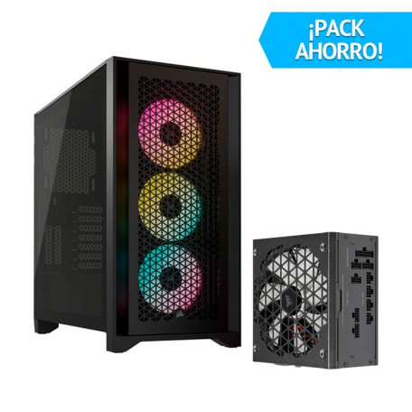 Pack Corsair iCUE 4000D RGB Airflow + Corsair RM750x SHIFT 750W