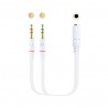 Nanocable Adaptador Audio Jack 3.5/H a 2xJack 3.5/M Blanco