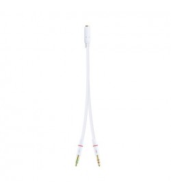 Nanocable Adaptador Audio Jack 3.5/H a 2xJack 3.5/M Blanco