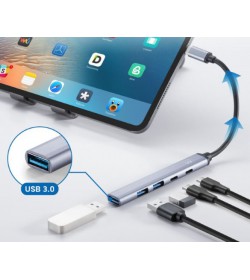 Ewent Hub Multipuerto USB-C / USB-C Data / 3x USB A