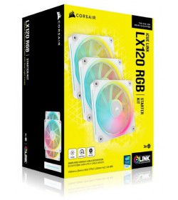 Corsair iCUE Link LX120 RGB PWM Blanco 120mm (Pack 3uds)