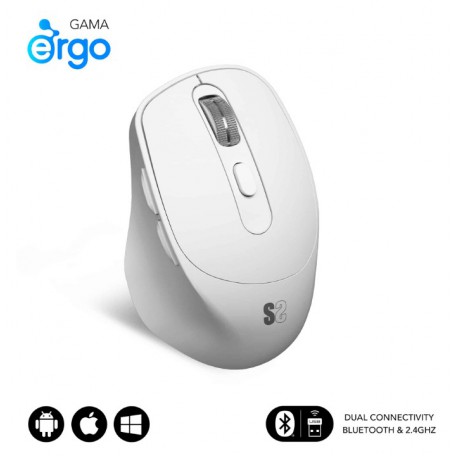 Subblim Confort Ergo Dual Mouse Blanco Inalámbrico