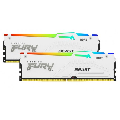 Kingston Fury Beast RGB Blanca DDR5 6000 32GB 2x16 CL30