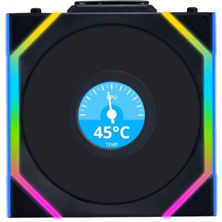 Lian Li Uni Fan SL120 LCD Inalámbrico RGB Flujo Inverso PWM Negro 120m