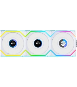 Lian Li Uni Fan SL120 LCD Inalámbrico Flujo Inverso PWM Blanco Pack