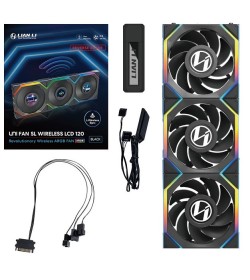 Lian Li Uni Fan SL120 LCD Inalámbrico RGB Flujo Inverso PWM 120mm Pack