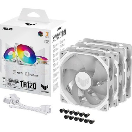 Asus TUF Gaming TR120 ARGB Blanco 120mm (Pack 3uds)