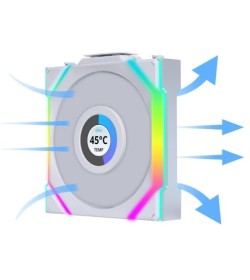 Lian Li Uni Fan SL120 LCD Inalámbrico RGB PWM Blanco 120mm