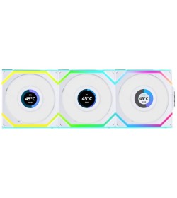 Lian Li Uni Fan SL120 LCD Inalámbrico RGB PWM Blanco 120mm (Pack 3uds)