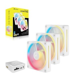 Corsair iCUE Link LX120-R RGB Flujo Inverso Blanco 120mm (Pack 3uds)