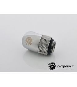 Bitspower Racord rotativo 45º Plata brillante 1/4"