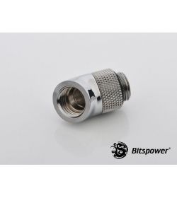 Bitspower Racord rotativo 45º Plata brillante 1/4"