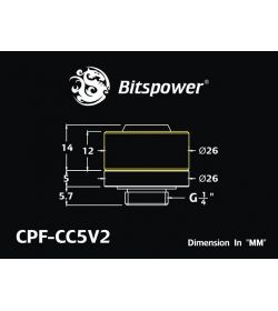 Bitspower Racord Compresión Blanco Deluxe CC5 V2 para Tubos ID 1/2 OD 3/4