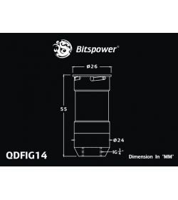 Bitspower Racord Conexión/Desconexión Rápida Negro Brillante con G1/4 Hembra