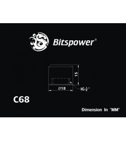 Bitspower Racord adaptador multifunción Negro brillante C69