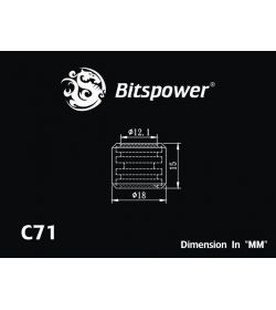 Bitspower Racord adaptador multifunción Negro brillante C71