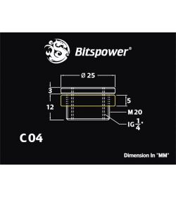 Bitspower Negro brillante CaseTop Water Fill SET