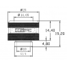 XSPC Racord PETG Triple Sellado G1/4" a 14/10mm Negro Cromado