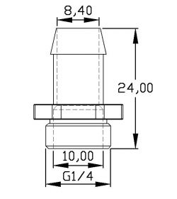 XSPC Racord conector con boquilla G1/4" a 3/8" Cromado