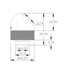 XSPC Racord rotatorio G1/4" 45° Cromado