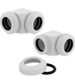 Corsair Conector 12 mm DE 90° DE Hydro X Series XF rígido - pack 2 uds Negro