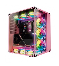 Talius Cronos Frost RGB Cristal Templado ATX Rosa