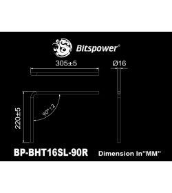 Bitspower Tubo Rígido Latón OD 14mm - 500mm Negro