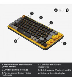 Logitech POP Keys Blast Inalámbrico